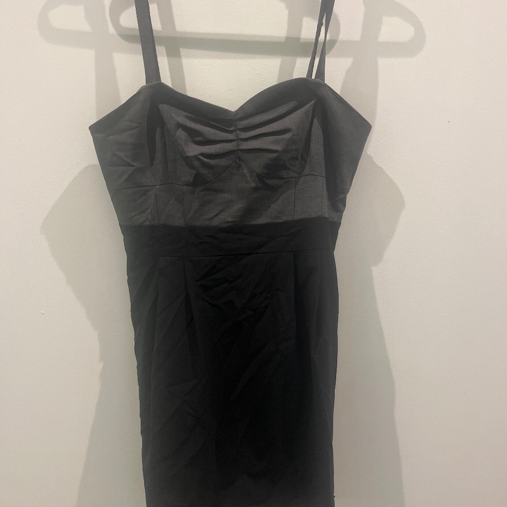 Aritzia Wilfred Wool Blend Contrast Grey Black Tank Bustier Mini Dress Size 8